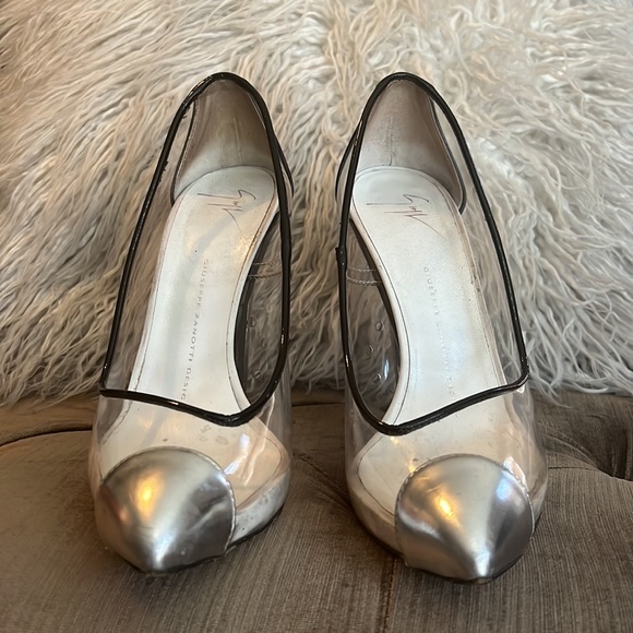 Clear Cap-toe Giuseppe Pumps - Picture 3 of 4